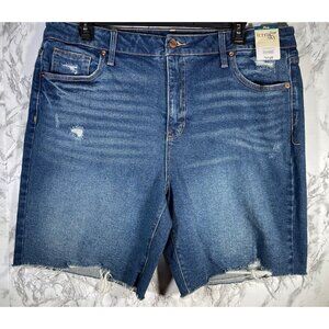 Terra & Sky Womens Plus Size 18W Distressed Denim Shorts With destructed Hem